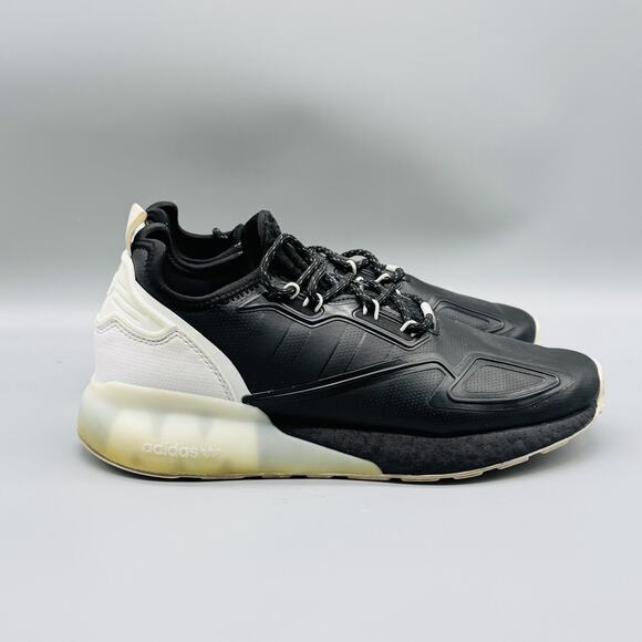 Adidas ZX 2K Boost Shoes Mens Size 9 Black White S42835 Sneakers Comfort - Picture 1 of 12